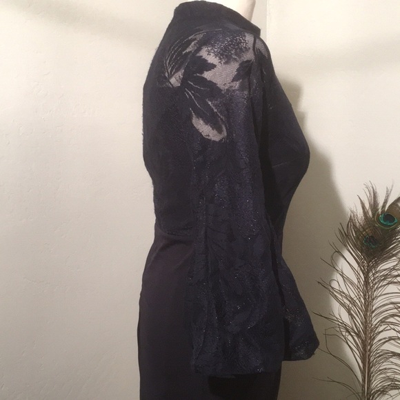 Coco Collection Dress formal fancy lace navy blue size Medium - Picture 6 of 9